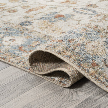 Hiero Persian Border Low-Pile Machine-Washable Area Rug